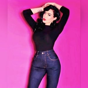 Vixen Micheline Pitt Bad Girl Denim jeans Petite 46/47 - "34 inseam NWT